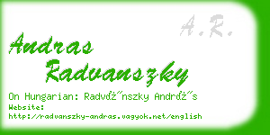 andras radvanszky business card